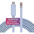 Feanteek USB Console Cable,USB to RJ45 for Cisco Switch Console with FTDI Chip Compatible Cisco, NETGEAR, Ubiquity, LINKSYS, TP-Link Routers/Switches/Server for Laptops in Windows, Mac, Linux (1.8m)