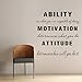 LUCKKYY Ability is What You're Capable of Doing Motivation Attitude - Inspirational Family Words Quote Vinyl Family Wall Sticker Wall Decal Family Room Art Decoration (Black) (Black)