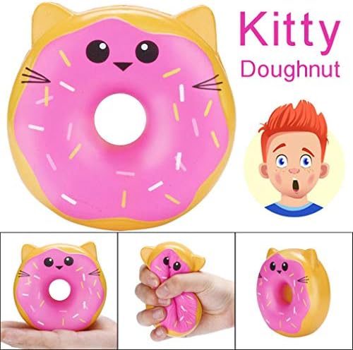DICPOLIA Toys Relax Slow Rising Squishy Toy, 10CM Soft Whale Cartoon Squishy Slow Rising Squeeze Toy Kitty Doughnut
