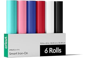 Cricut Smart Iron-On for Joy Xtra, Sampler Pack (9.5in x 12in, 6 Sheets) - HTV Heat Transfer Vinyl - Matless Cutting for Long cuts