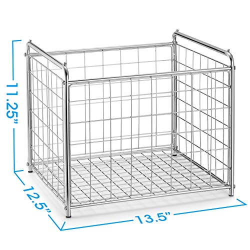 Simple Trending Desk Hanging File Box Storage Bin Organizer - Letter/Legal Office Hanging File Folder Holder, Chrome