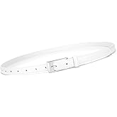 VONMELLI Thin Belts for Women Skinny Leather Belt Women for Dress Jeans Fashion Waist Belt with Sliver Buckle