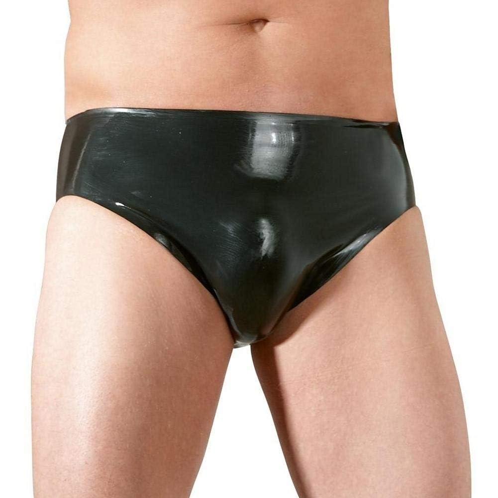 The Latex Collection Latex Men's Briefs with Dildo, Black, X-Large