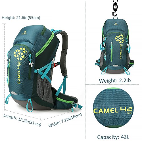 Camel 42L Internal Frame Backpack Backpacks for Backpacking Camping