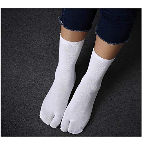 GOOTRADES Unisex Japanese Kimono Flip Flop Sandal Split Toe Tabi Ninja Geta Socks (White)