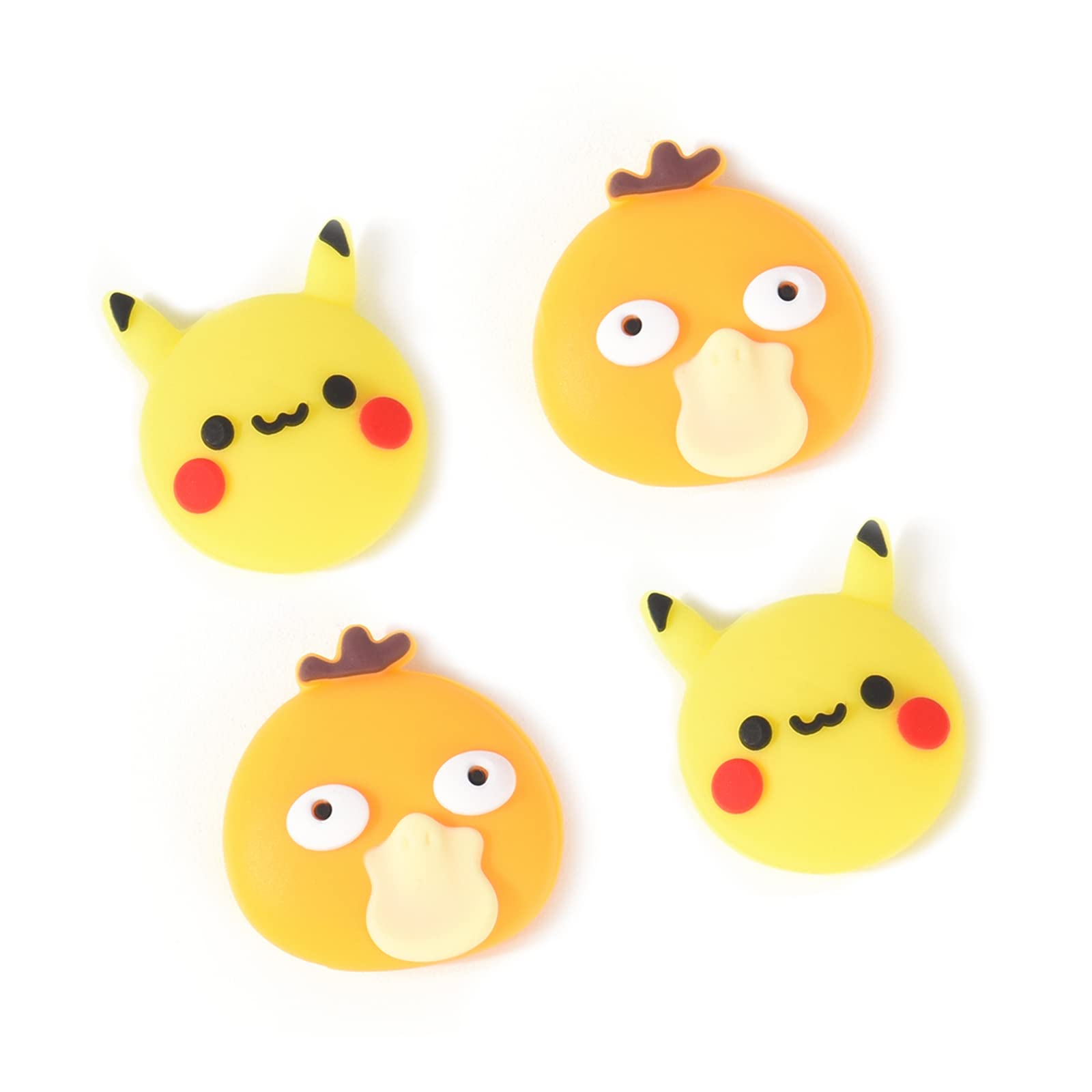 Photo 1 of DLseego Pika & Duck 4PCS Thumb Grips Caps for Switch/Switch Lite/OLED Joy Con Joystick - Soft Silicone Cute Protective Analog 3D Cartoon Button Cap - Yellow