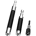 SeonFook 3pcs Magnetic Drive Guide Quick Release Screwdriver Bit Holder Extension with 1/4 Inch Hex Shank Drill Bit Tip Holder Connection Rod Adapter Sleeve for Nuts Drill and Handheld Driver