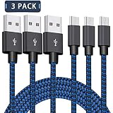 Micro USB Cable Android, CTREEY [3 Pack 10 Foot] Micro USB To USB A 2.0 Fast Charger Nylon Braided Cord Compatible with Samsung Galaxy S6 S7 Edge J7 Note 5, LG, Kindle, Xbox, PS4 Camera Moto G5 (Blue)