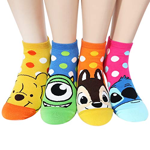 Socksense Animation Character Disney Series Women's Original Socks (Pooh Candy_4pairs)