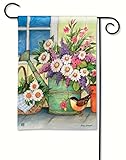 BreezeArt Front Porch Flowers Garden Flag 31353