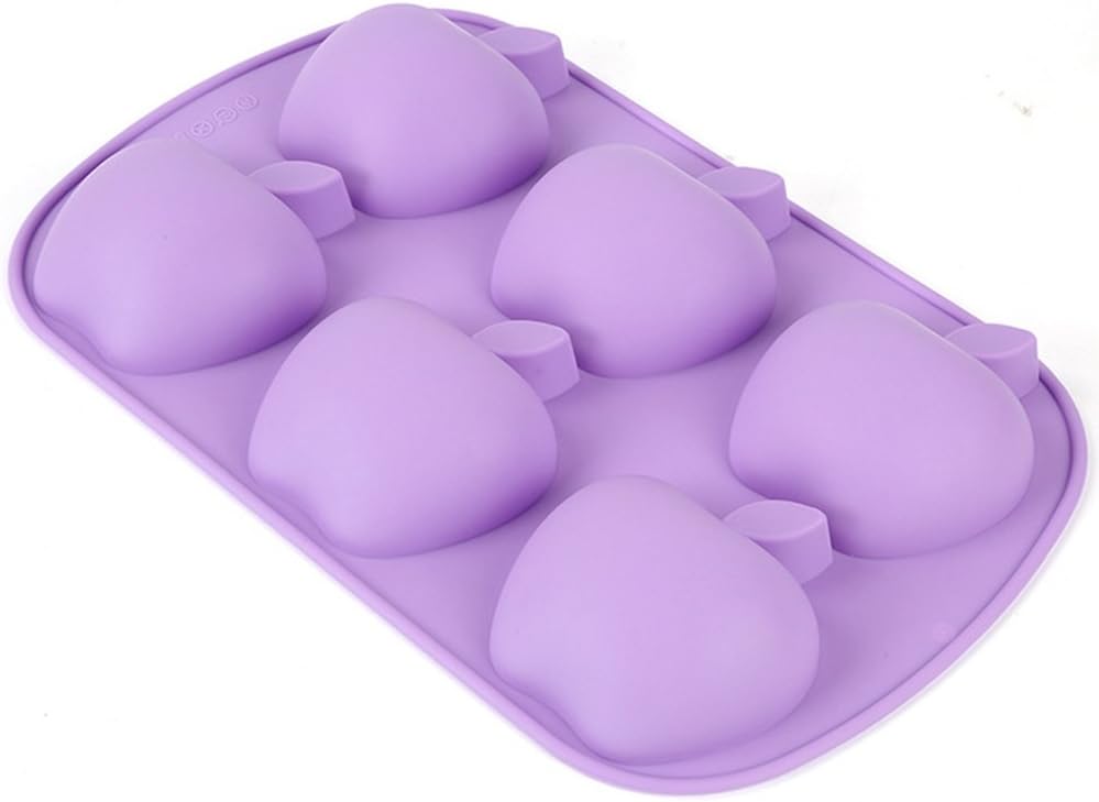 Always Your Chef 6-Cavity Silicone Baking Cake Cups, Candy Molds & Chocolates Molds & Ice Cube Trays, Apple Shaped, Random Color