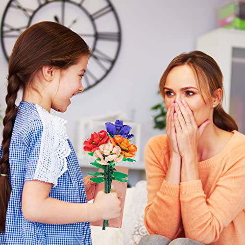 Rose Flower Building Kits, Artificial Flowers Bouquet Building Toys