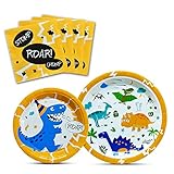 WERNNSAI Dinosaur Party Supplies - Dinosaur Tableware Set for Boys Birthday Baby Shower Dinner Dessert Plates Napkins Serves 16 Guests 48 Pieces