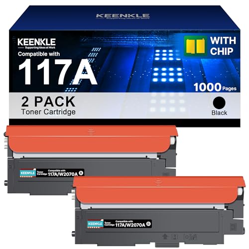 KEENKLE 117A W2070A Compatible Toner for HP W2070A 117A Black for HP Color Laser 150nw 150a 150w Color Laser MFP 179fnw 178nw 178nwg 179fwg (Black, 2-Pack)