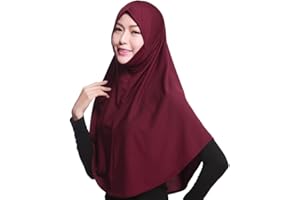 Daxin Muslim Hijab Amira Islamic Solid Soft Scarf Long Hejab Head Shawls