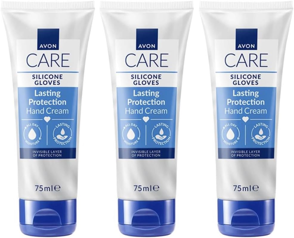 Avon Care Silicone Glove Hand Cream 3x 75ml Dry Skin Moisturiser Barrier