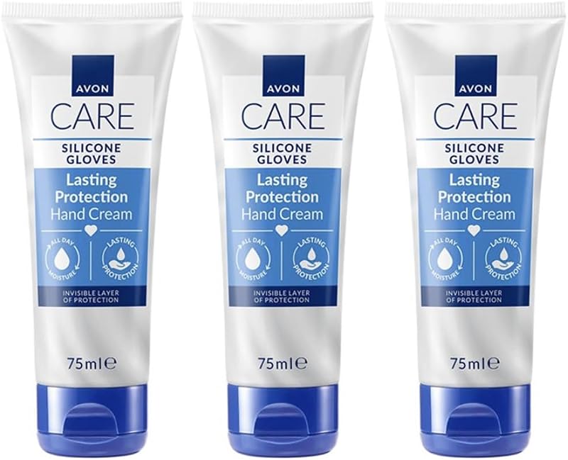 Avon Care Silicone Glove Hand Cream 3x 75ml Dry Skin Moisturiser Barrier
