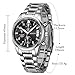 SONGDU Mens Date Quartz Stainless Steel Multifunction Chronograph Wrist Watches Luminous Numeral