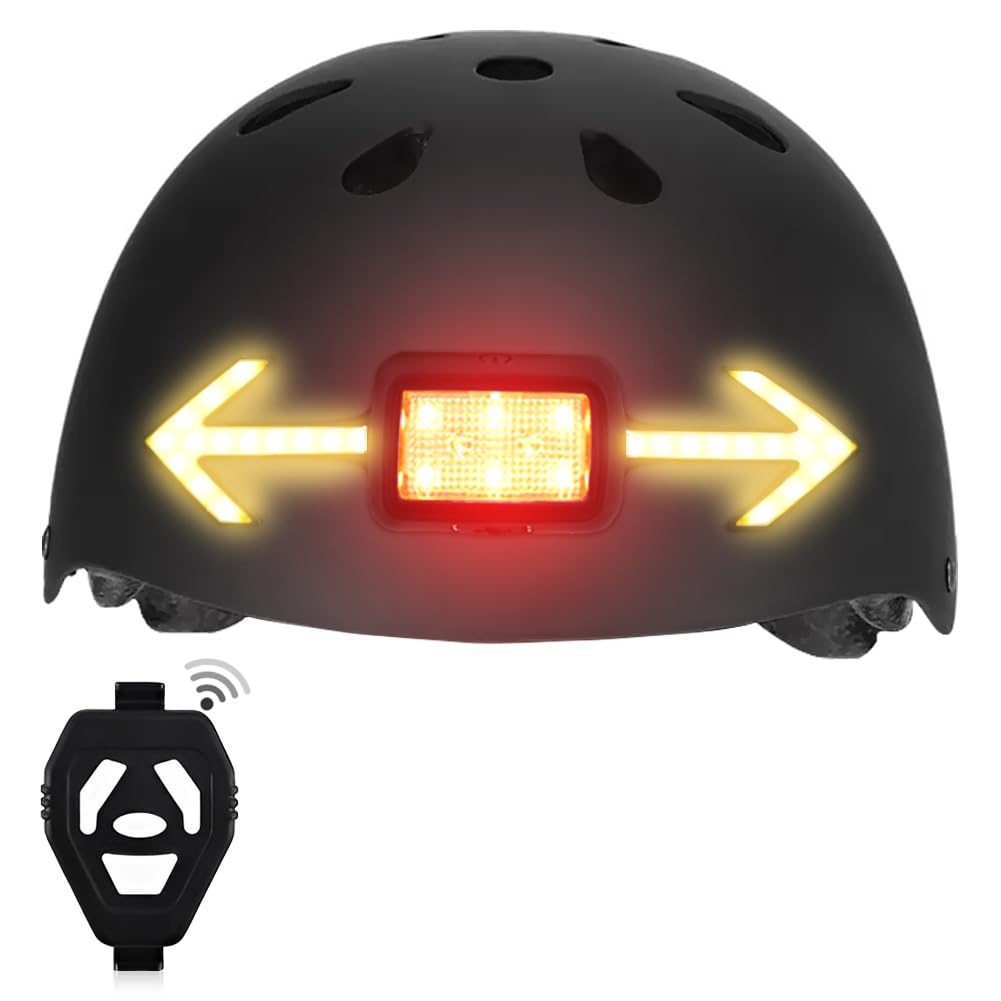Bike Rear Light Indicator NIUAWASA - Wireless Remote Control Bicycle Helmet Turn Signal Back Lights 6 Modes Waterproof USB Rechargeable Warning Flashing Taillight
