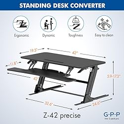 G-PACK PRO Standing Desk Converter – 42" Wide