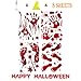 JBTAIN Halloween Decoration Bloody Handprint &Footprint Clings Decals, Horror Stickers with One Plastic Scraper & Plastic Bottle（8 Sheets）