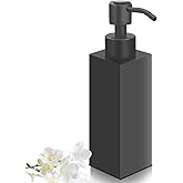 GLUBEE Black Soap Dispenser, Matte Black Stainless Steel, Rust-Proof Liquid Hand Dish Dispenser for Bathroom & Kitchen, 8.5 O