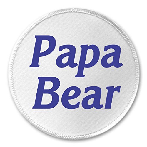 Papa Bear (blue) 3" Sew On Patch Dad Father