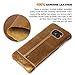 Pierre Cardin Galaxy S7 Edge Case, Premium Genuine Leather Lightweight Slim Snap On Hard Back Cover For Samsung Galaxy S7 Edge Brown