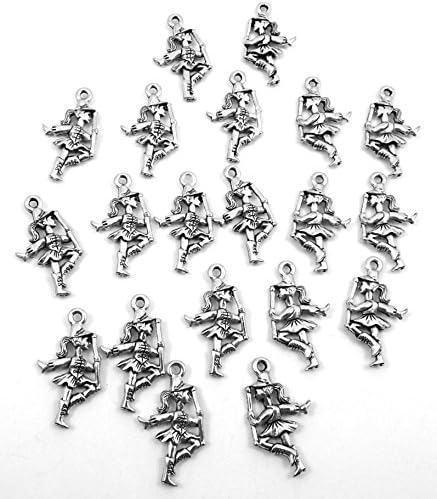 Set of Twenty (20) Pewter Baton Twirler or Majorette Charms