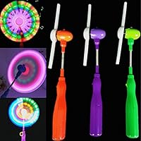 Potato001 Flashing Light Up LED Spinning Music Windmill Strip Shape Child Toy Gift