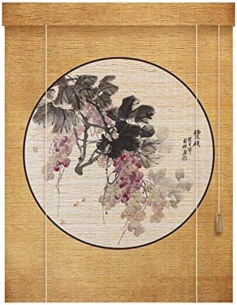 竹のカーテンローラーブラインド織り滑らかな印刷仕切り壁の背景壁バルコニー通路 ベネチアンブラインド デポー 色 C サイズ 140x225cm