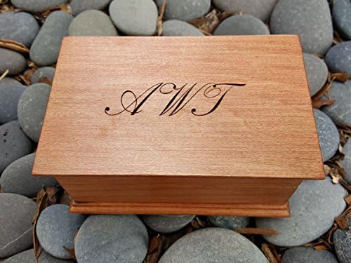 Personalzed musical jewelry box handmade jewelry box with your monogram on top, handmade by simplycoolgifts