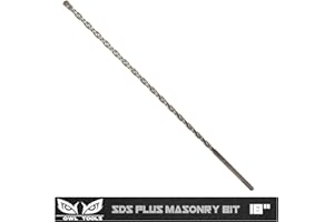 Owl Tools SDS Plus 1/2 Inch x 18 Inch Masonry Drill Bit for Rotary Hammers (Industrial Grade Carbide Tipped) Extra Long Perfect for Concrete, Cement, Brick, Stone, and More!