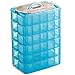 LifeSmart USA Stackable Storage Container Blue 60 Adjustable Compartments Compatible with Lego Dimensions Shopkins Littlest Pet Shop Arts and Crafts and More (Standard 6 Tier)