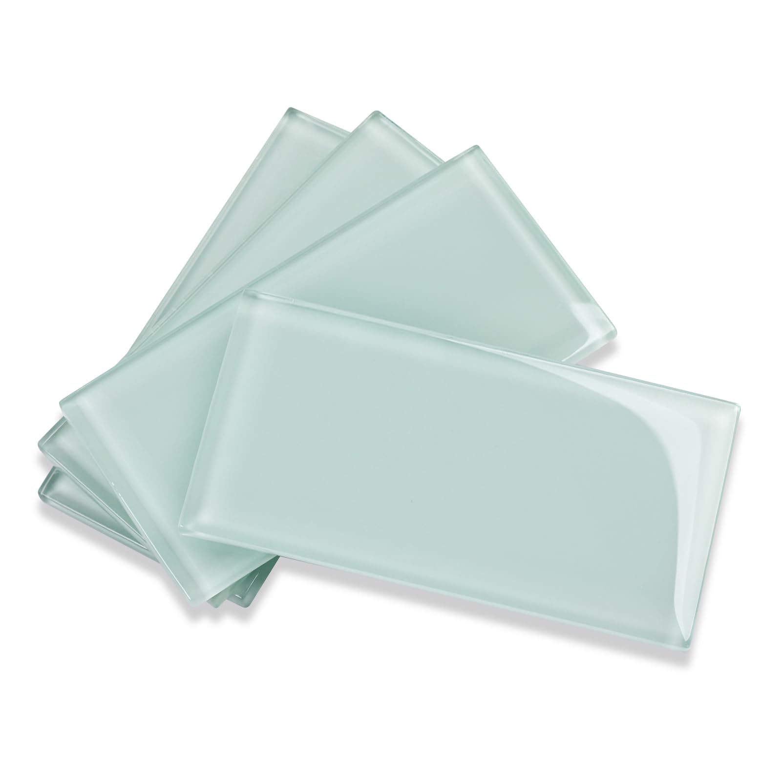 Photo 1 of Soulscrafts Glass Subway Tile, Glass Tiles 3x6 Inch for Kitchen Backsplash Bathroom Shower Wall Ice Age (32 Pcs, 4 sq.ft.)