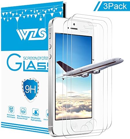 [3-Pack] WZS iPhone 5S / 5 / SE Screen Protector,Premium Tempered Glass with 99.99% HD Clarity and 3D Touch Accuracy, Tempered Glass Screen Protector for iPhone 5S / 5 / SE / 5C