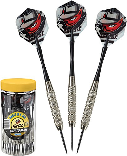 Fat Cat Darts in a Jar: Steel Tip Darts with Storage/Travel Container, 19 Grams (Pack of 21)