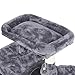 BEWISHOME Cat Tree Condo with Sisal Scratching Posts, Plush Perch, Dual Houses and Basket, Cat Tower Furniture Kitty Activity Center Kitten Play House, Smoky Grey MMJ06Hthumb 3