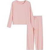 Latuza Women's Petite 2 Piece Pj Lounge Set Petite Length Top Wide Leg Pants