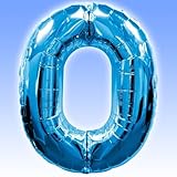 40 Inch Megaloon Blue Number 0 Balloon