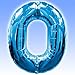 40 Inch Megaloon Blue Number 0 Balloon