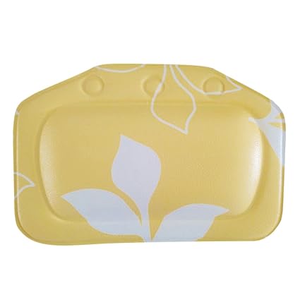 Divine Overseas Home Bathroom Use Neck Spa Support Relax Shower Foam Sponge Soft Bathtub Pillow Bath Headrest Suction Cup Yellow