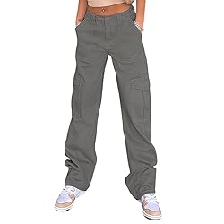 QYANGG High Waist Cargo Pants Women Stretch Baggy