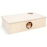 Niteangel Multi-Chamber Hamster House Maze: 2 Entrance 6 Rooms Maze Habitat | No-Disturb Removable Lid - Encourage Pets Hide and Explore Freely Hideout &amp; Tunnel Maze Toys for Hamster Gerbils Mice Lemming