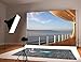 Sunset Yacht Deck Background - Luxury Cruise Ship Deck at Sunset Yacht Deck Coast in the distance - Photography Backdrop 7X5FT Photo Background - Great for Photo Studio, Booth, Party, Selfie,Baby