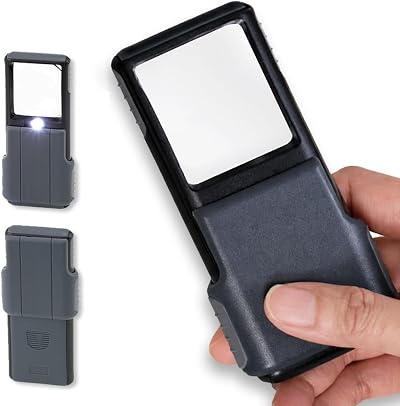 Carson MiniBrite 5x Pocket Magnifier with LED Light Sliding Case Black PO-55