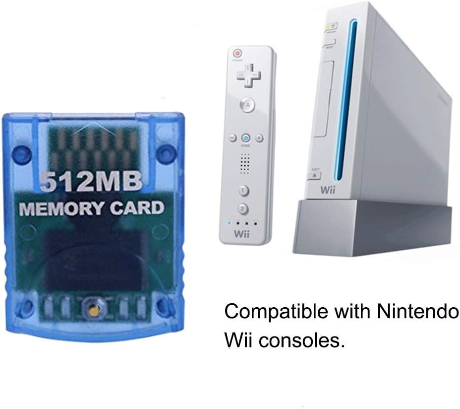 Mekela Memory Card 512MB (8192 Blocks),Compatible for Wii Gamecube Game Cube NGC GC (Blue): Computers & Accessories