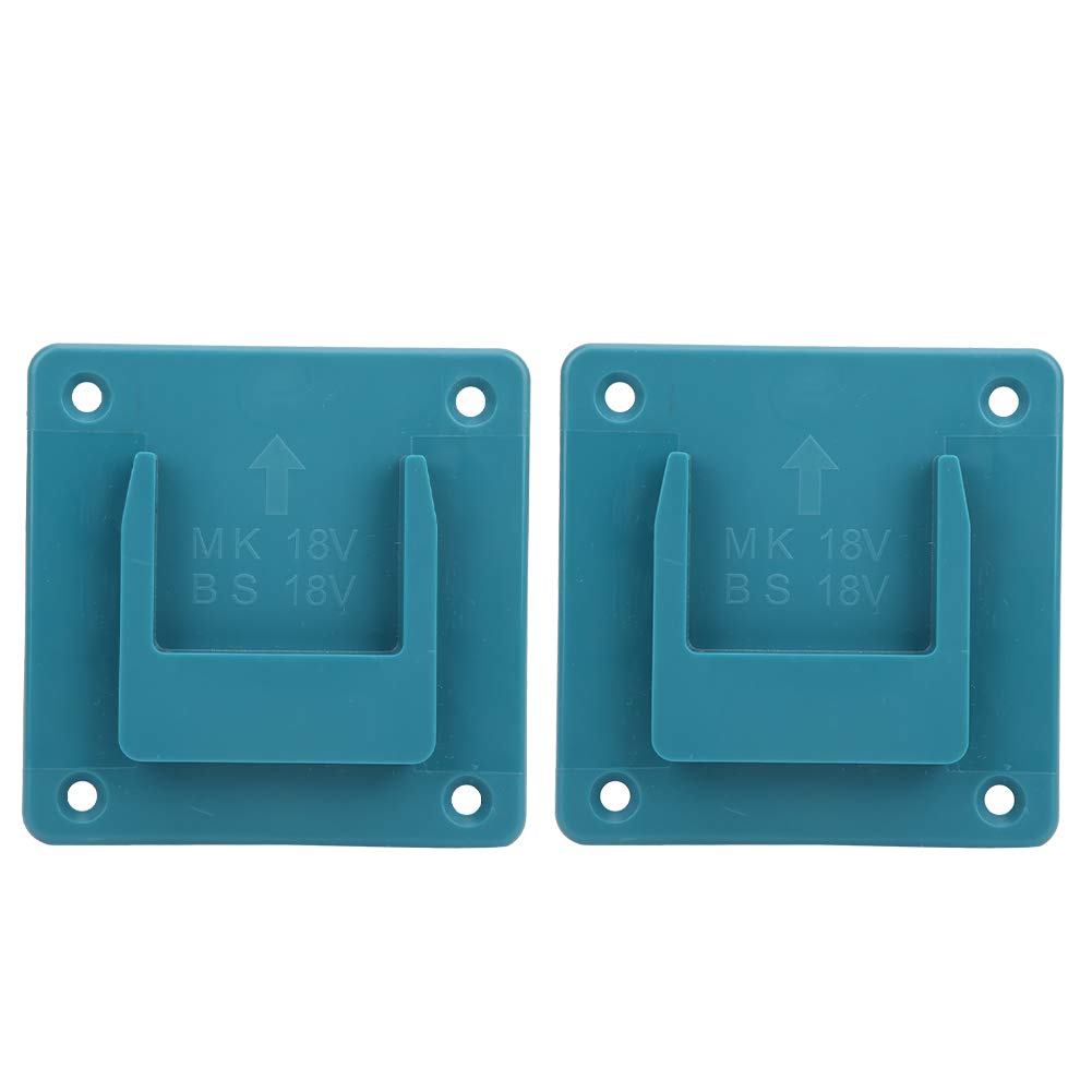 2PCs Electric Tool Holder Power Drill Hanger Machine Storage Rack Wall Mount Bracket Fixing Devices 3.7 x 3.7 x 0.7in Compatible for Makita 18V Electric Tool(Cyan)