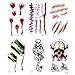 New Yisheng 10pcs Holiday party Masquerade Prank Horror Realistic Fake Bloody Wound Stitch Scar Scab Waterproof Temporary Tattoo Sticker Makeup Props
