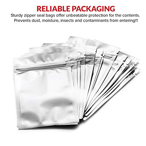 Mylar Bags with Ziplock 4" x 6" 100 Bags Sealable Heat Seal Bags